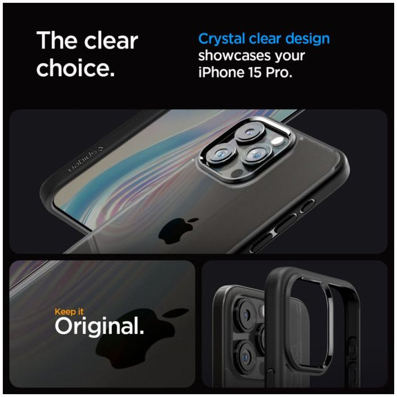 Θήκη Ultra Hybrid για iPhone 15 Pro, Matte Black, Spigen