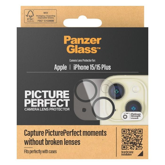 Προστατευτικό Φακού Κάμερας PicturePerfect για iPhone 15, 15 Plus, Transparent, PanzerGlass