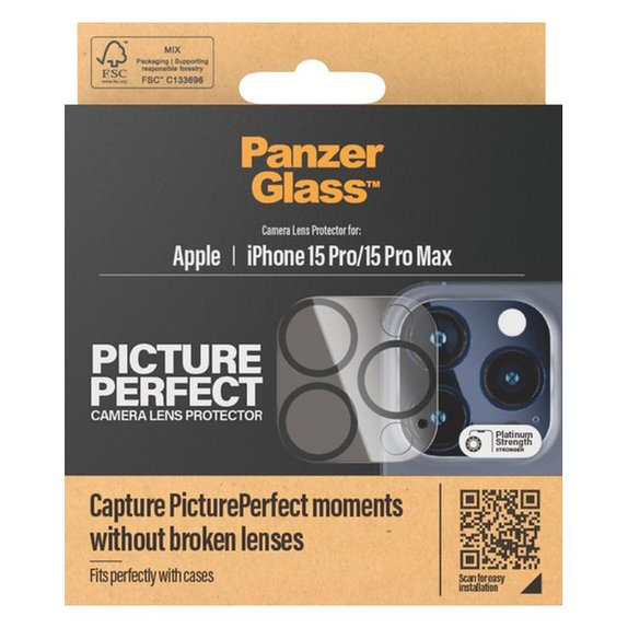 Προστατευτικό Φακού Κάμερας PicturePerfect για iPhone 15 Pro, 15 Pro Max,  Transparent, PanzerGlass