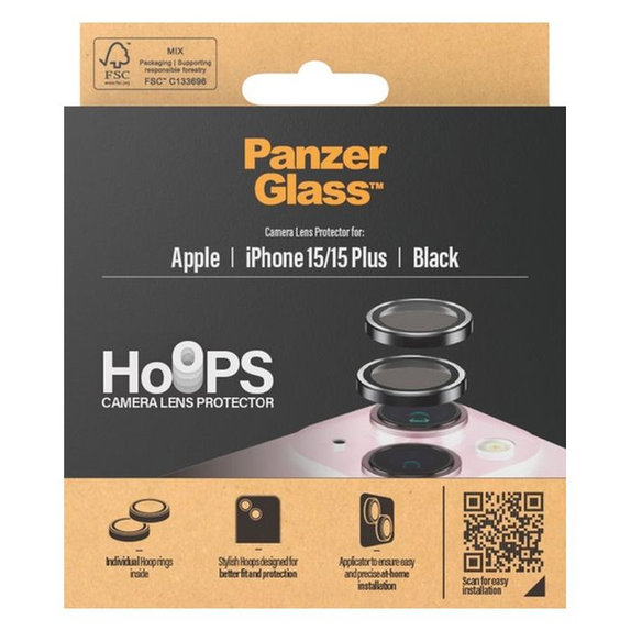 Προστατευτικό Φακού Κάμερας Hoops για iPhone 15, 15 Plus, Transparent, PanzerGlass