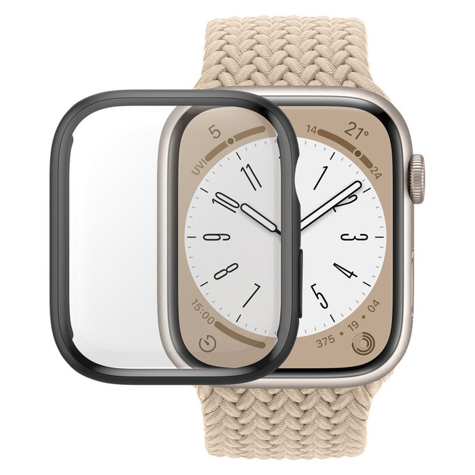 Σκληρυμένο γυαλί Full Body D3O για Apple Watch 9/8/7 45 mm, Μαύρο, PanzerGlass