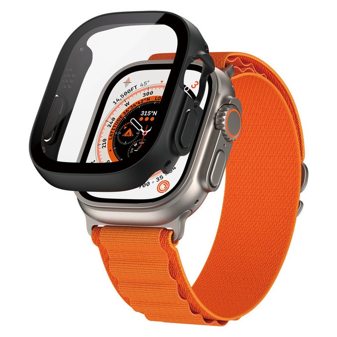 Σκληρυμένο γυαλί Full Body D3O για Apple Watch Ultra/Ultra 2, Μαύρο, PanzerGlass