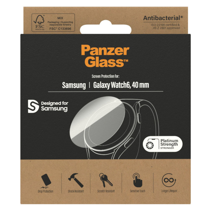Σκληρυμένο γυαλί Flat Glass AB για Samsung Galaxy Watch6 40 mm, Διάφανο, PanzerGlass