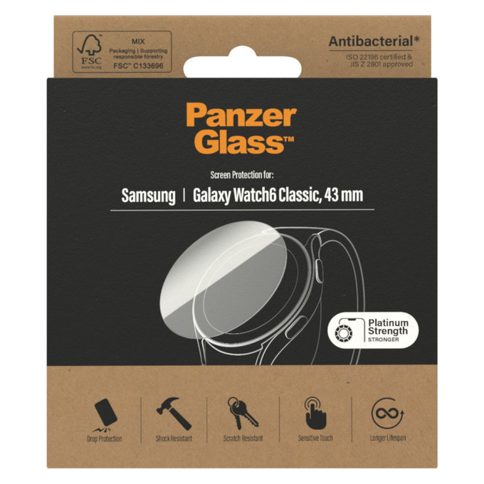 Σκληρυμένο γυαλί Flat Glass AB για Samsung Galaxy Watch6 43 mm, Διάφανο, PanzerGlass