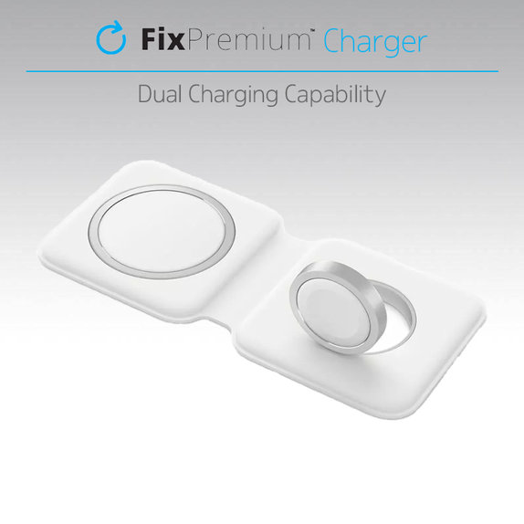 MagSafe Duo για iPhone & Apple Watch | λευκό | white | FixPremium