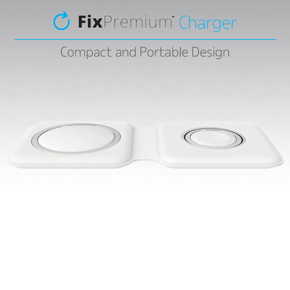 MagSafe Duo για iPhone & Apple Watch | λευκό | white | FixPremium