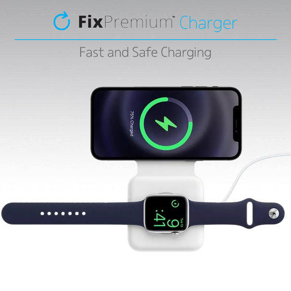MagSafe Duo για iPhone & Apple Watch | λευκό | white | FixPremium