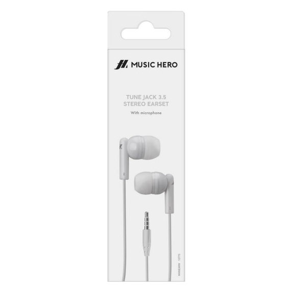 Στερεοφωνικά Ακουστικά Tune, Jack 3.5mm | λευκό | white | Music Hero