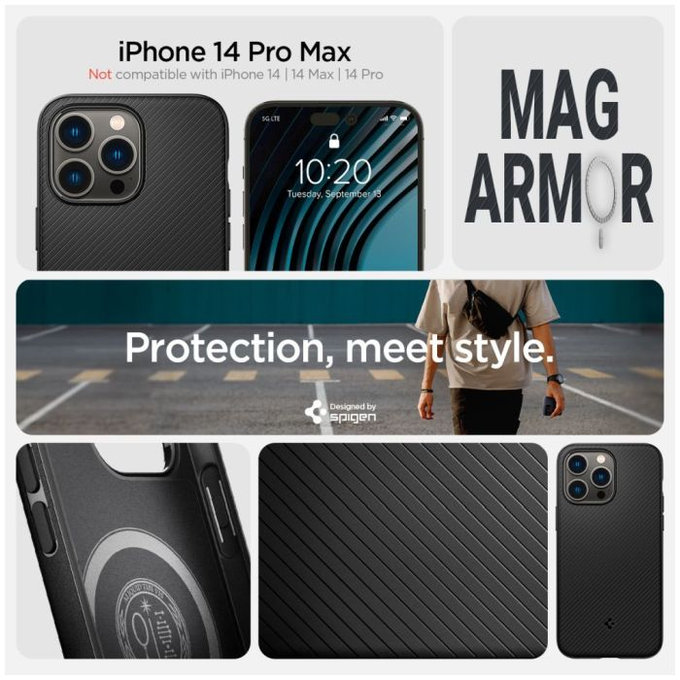 Θήκη Mag Armor με MagSafe για iPhone 14 Pro Max | Matte Black | Spigen