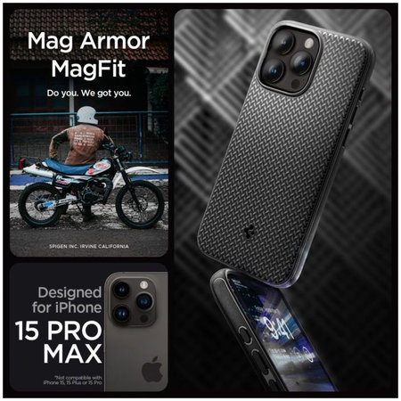 Θήκη Mag Armor με MagSafe για iPhone 15 Pro Max | Matte Black | Spigen