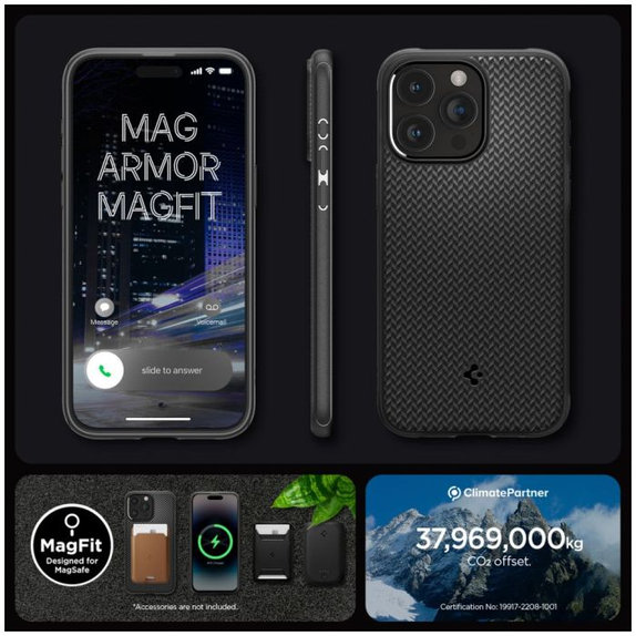 Θήκη Mag Armor με MagSafe για iPhone 15 Pro Max, Matte Black, Spigen