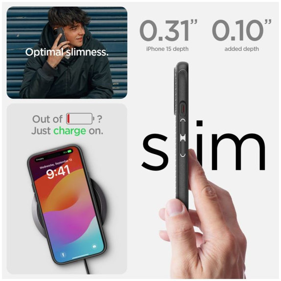 Θήκη Mag Armor με MagSafe για iPhone 15, Matte Black, Spigen