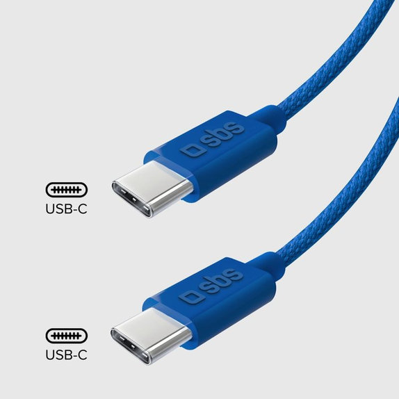 SBS - Καλώδιο USB-C/USB-C, 60W, PD, 1.5m, μπλε