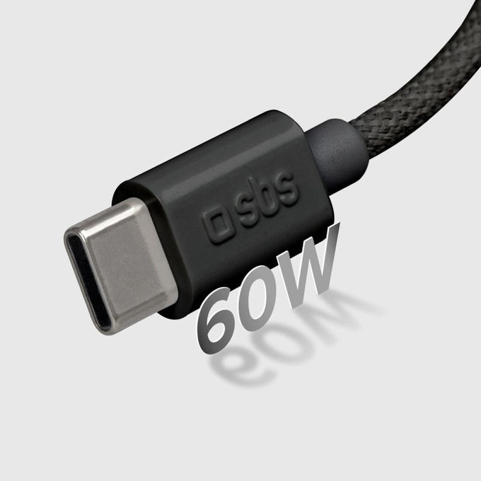 SBS - Καλώδιο USB-C/USB-C, 60W, PD, 1.5m, μαύρο