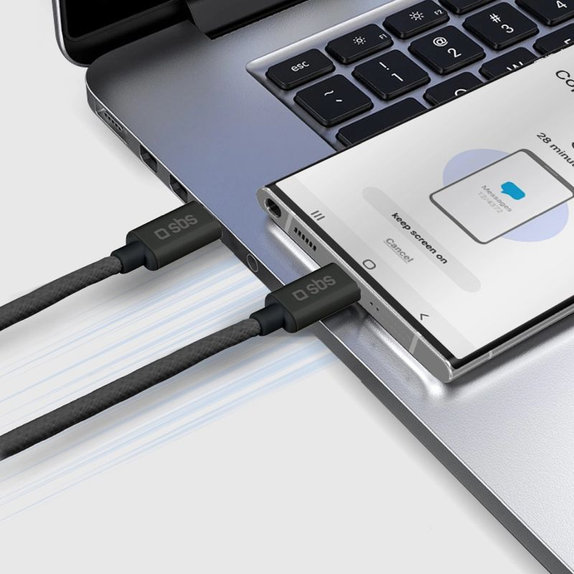 SBS - Καλώδιο USB-C/USB-C, 60W, PD, 1.5m, μαύρο