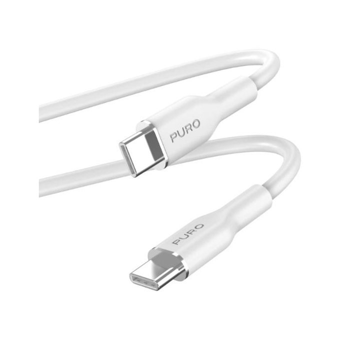 Καλώδιο USB-C / USB-C, 60W, Soft (1.5m), Λευκό | White | PURO