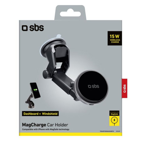 Κάτοχος Αυτοκινήτου MagCharge, 15W | Μαύρο | Black | SBS