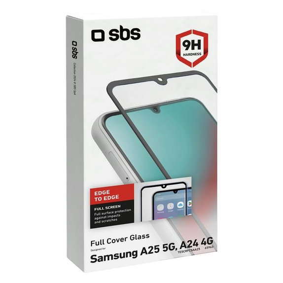 Προστατευτικό Γυαλί για Samsung A25 5G, Full Cover, Μαύρο, Black, SBS