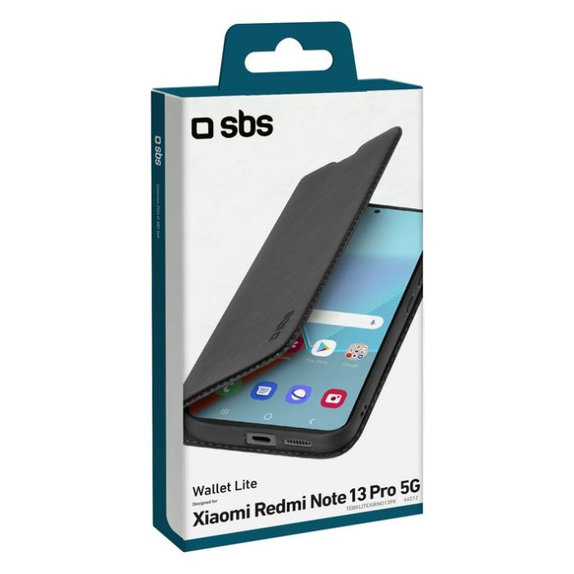 Θήκη Book Wallet Lite για Xiaomi Redmi Note 13 Pro | Μαύρο | Black | SBS