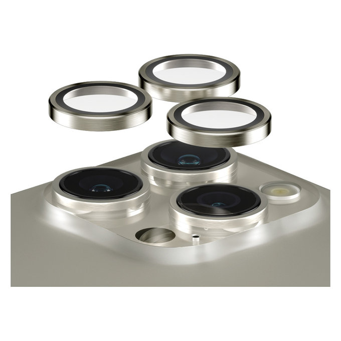 Προστατευτικό φακού κάμερας Hoops για iPhone 15 Pro/15 Pro Max, Natural Metal, PanzerGlass