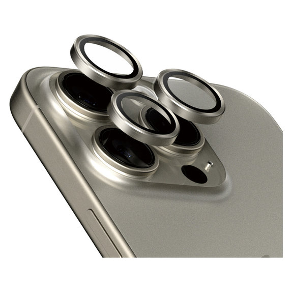 Προστατευτικό φακού κάμερας Hoops για iPhone 15 Pro/15 Pro Max, Natural Titanium, PanzerGlass