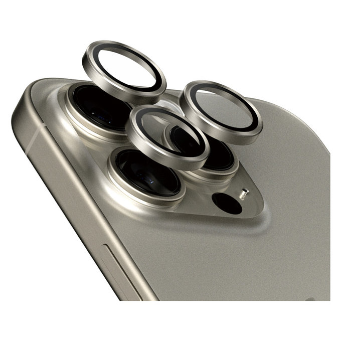 Προστατευτικό φακού κάμερας Hoops για iPhone 15 Pro/15 Pro Max, Natural Titanium, PanzerGlass