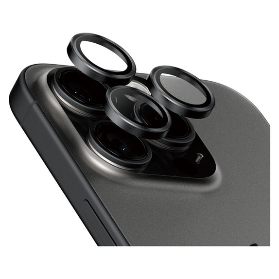 Προστατευτικό φακού κάμερας Hoops για iPhone 15 Pro/15 Pro Max, Black Titanium, PanzerGlass
