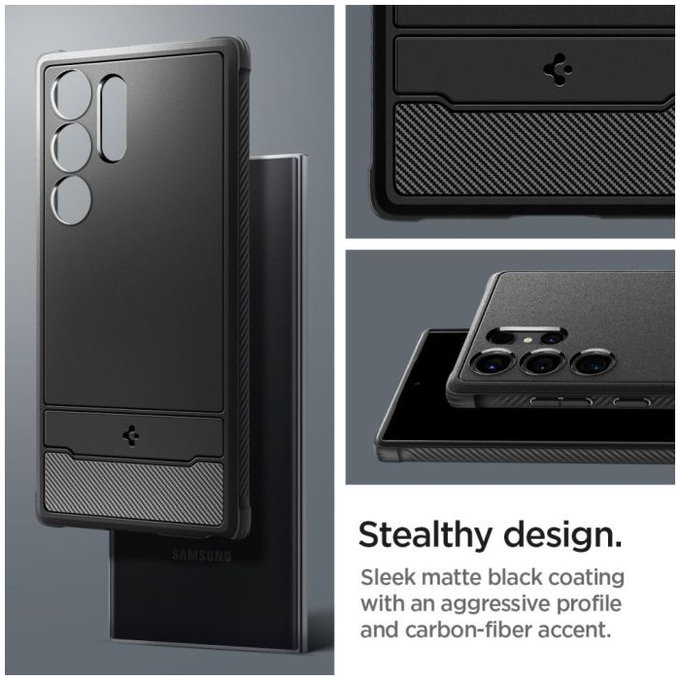 Θήκη Rugged Armor για Samsung S24 Ultra | Matte Black | Spigen