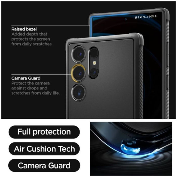 Θήκη Rugged Armor για Samsung S24 Ultra, Matte Black, Spigen