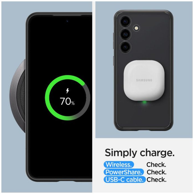 Θήκη Ultra Hybrid για Samsung S24+ | Ματ Transparent | Frost Black | Spigen