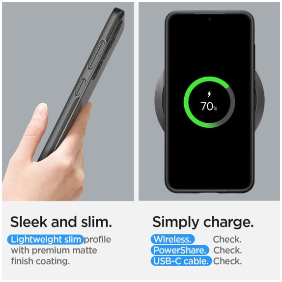 Θήκη Thin Fit για Samsung S24, Μαύρο, Black, Spigen