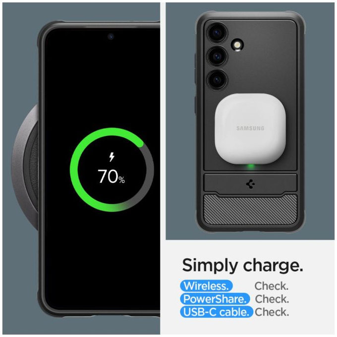 Θήκη Rugged Armor για Samsung S24 | Matte Black | Spigen