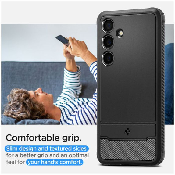 Θήκη Rugged Armor για Samsung S24, Matte Black, Spigen