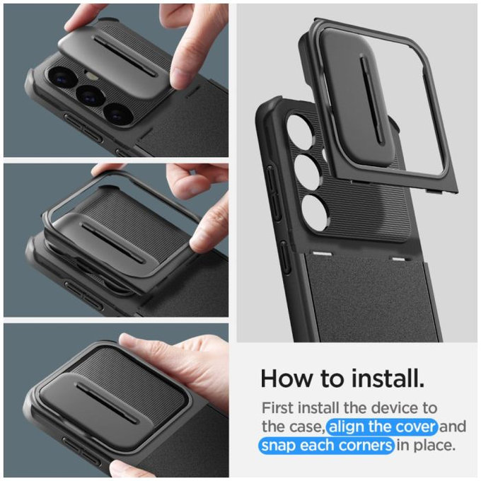 Θήκη Optik Armor για Samsung S24 | Μαύρο | Black | Spigen