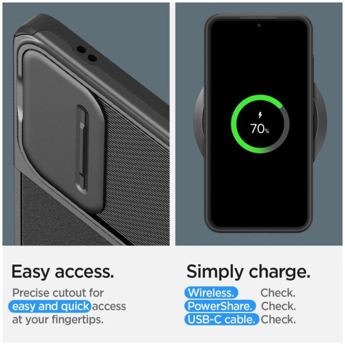Θήκη Optik Armor για Samsung S24 | Μαύρο | Black | Spigen