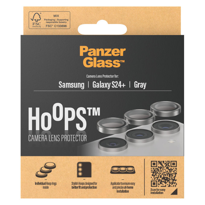 Προστατευτικό φακού κάμερας Hoops για Samsung Galaxy S24+, Γκρι, PanzerGlass
