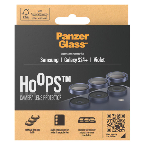 Προστατευτικό φακού κάμερας Hoops για Samsung Galaxy S24+, Μωβ, PanzerGlass