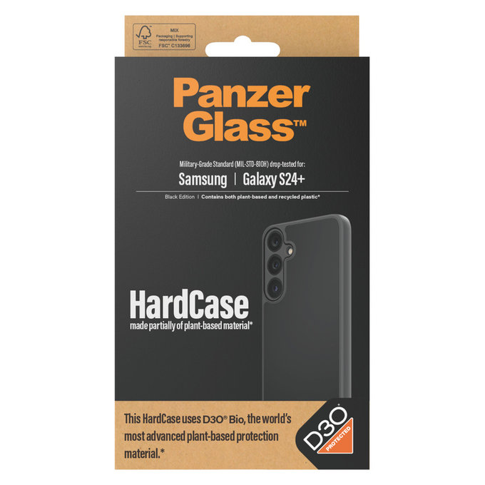 Θήκη HardCase D3O για Samsung Galaxy S24+, Μαύρο, PanzerGlass