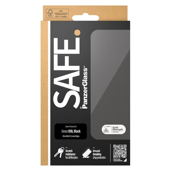 Σκληρυμένο γυαλί UWF για Honor Magic6 Lite, Μαύρο, SAFE by PanzerGlass