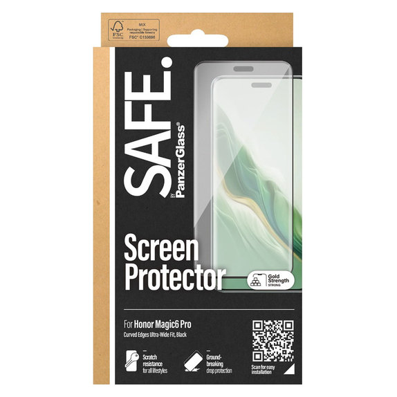 Σκληρυμένο γυαλί UWF για Honor Magic6 Pro, Μαύρο, SAFE by PanzerGlass