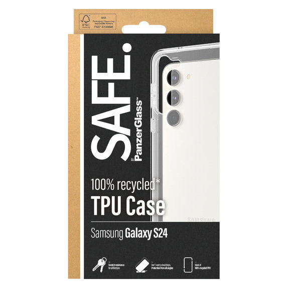 Θήκη TPU για Samsung Galaxy S24, Διάφανο, SAFE by PanzerGlass