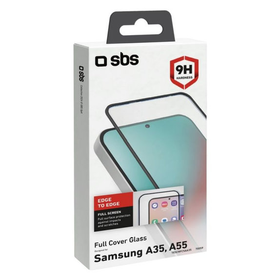 Προστατευτικό Γυαλί για Samsung A35, A55 5G, Full Cover, Μαύρο, Black, SBS