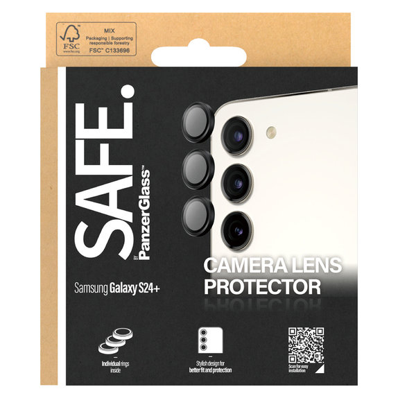 Προστατευτικό φακού κάμερας για Samsung Galaxy S24/S23/S23+, Μαύρο, SAFE by PanzerGlass