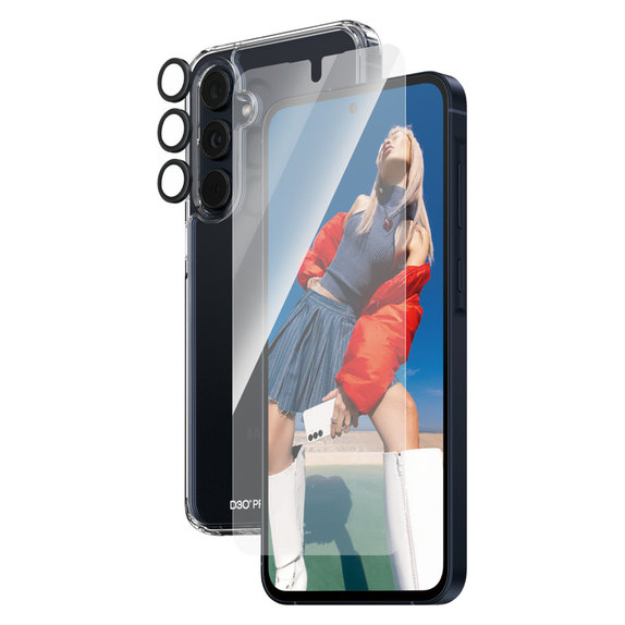 Bundle Hoops + Σκληρυμένο γυαλί UWF + Hard Case D3O για Samsung Galaxy A55 5G, PanzerGlass