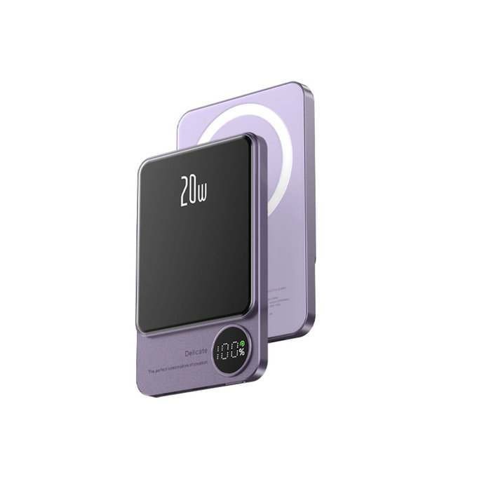 MagSafe PowerBank με LCD 5000mAh | μωβ | purple | FixPremium