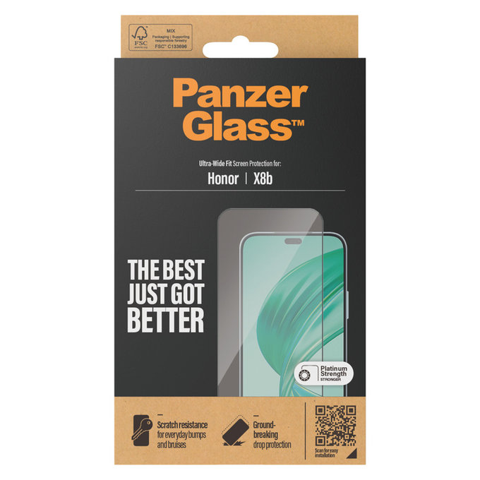 Σκληρυμένο γυαλί UWF για Honor 90 Smart, Μαύρο, PanzerGlass