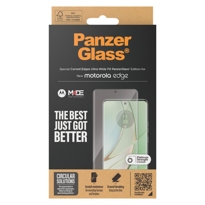 Σκληρυμένο γυαλί UWF για Motorola Edge 50 Pro, Μαύρο, PanzerGlass