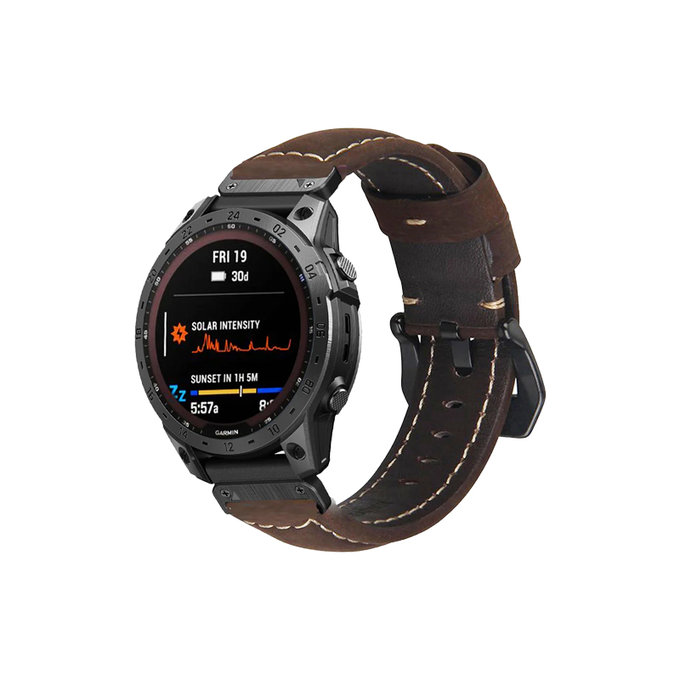Δερμάτινο Λουράκι για Garmin (QuickFit 22mm) | brown | FixPremium