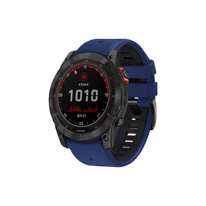 Δίχρωμο Λουράκι Σιλικόνης για Garmin (QuickFit 26mm) | Μπλε | Blue | FixPremium