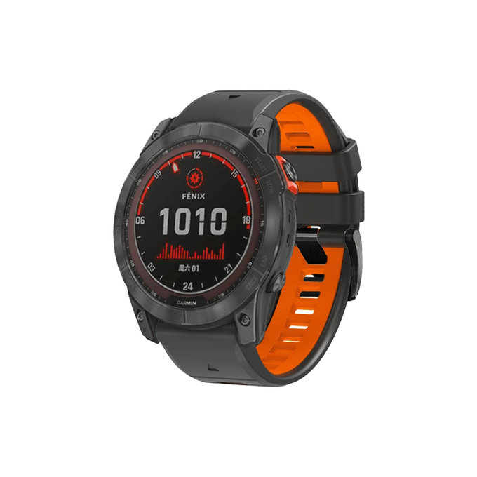 Δίχρωμο Λουράκι Σιλικόνης για Garmin (QuickFit 26mm) | grey | FixPremium